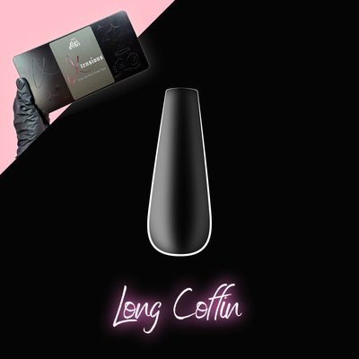 Clear Long Coffin Box Of Full Cover Tips