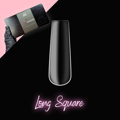 Clear Long Square Box Of Full Cover Tips