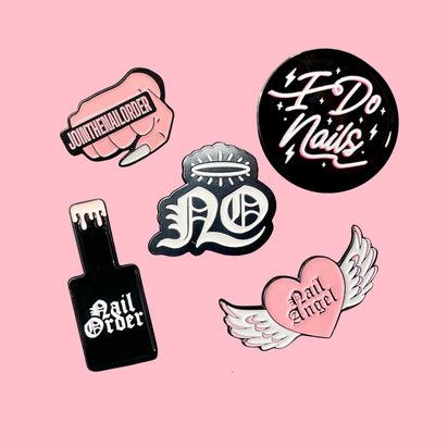 Nail Order Enamel Pin Badge (Multiple Designs)