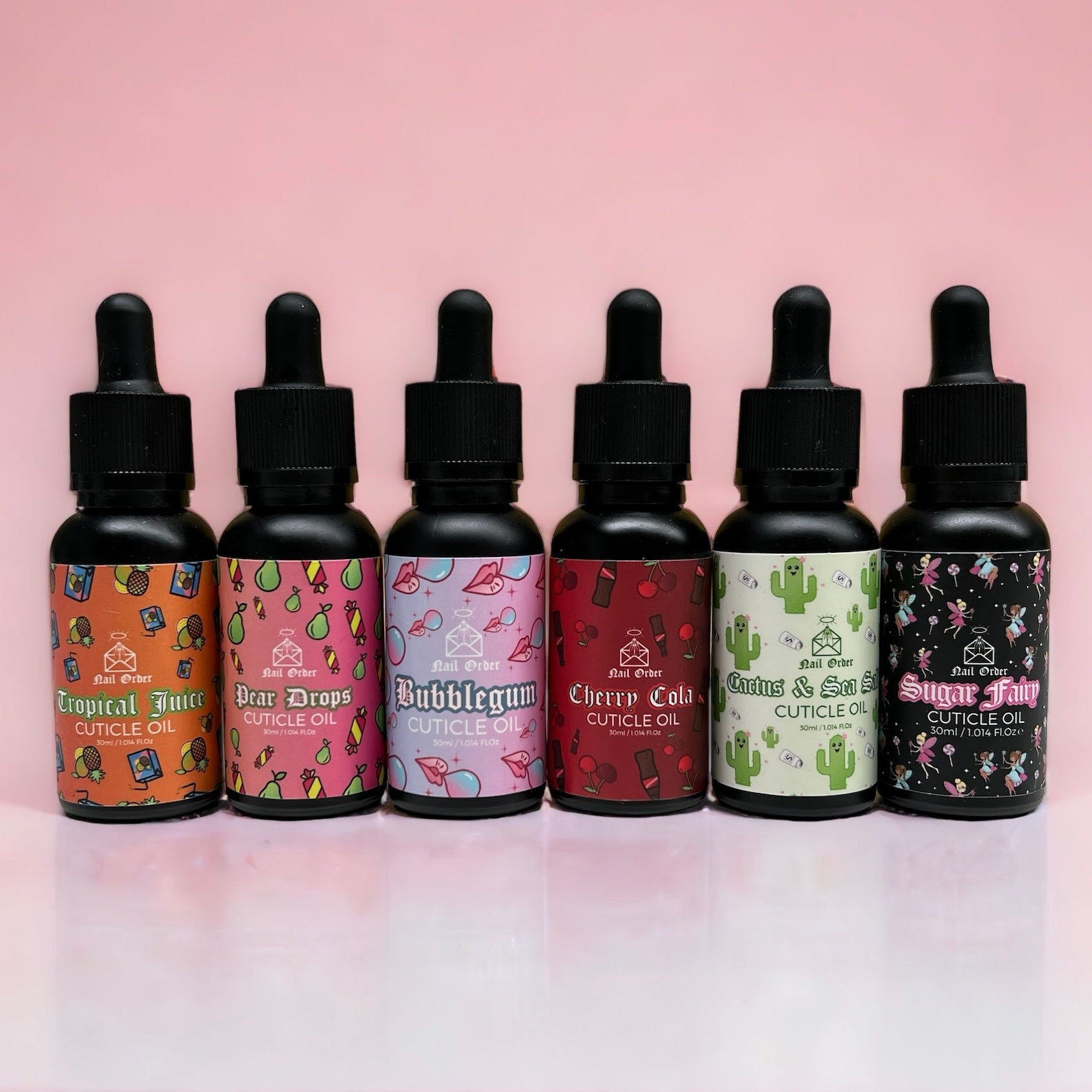 6 x Mixed 30ml Dropper Bottle - Nail Order