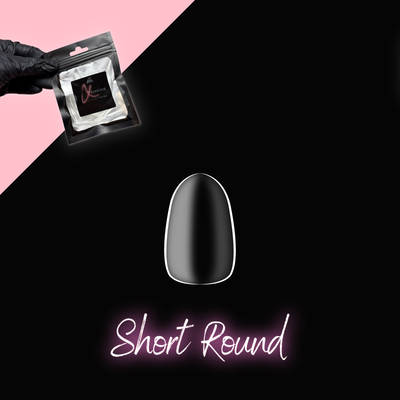 Clear Short Round  Refill Bag Of Tips (50) (OLD SHORT ALMOND)