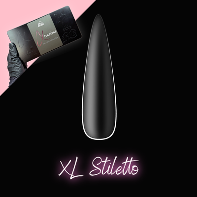 Klare XL-Stiletto-Box mit Tipps