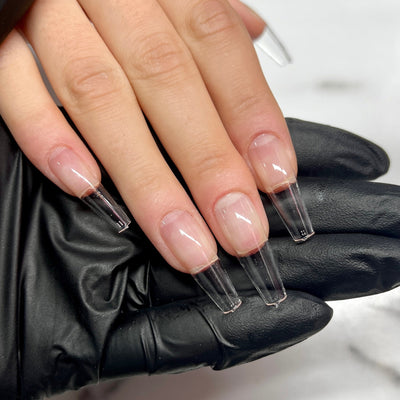 Clear Long Coffin Box Of Full Cover Tips