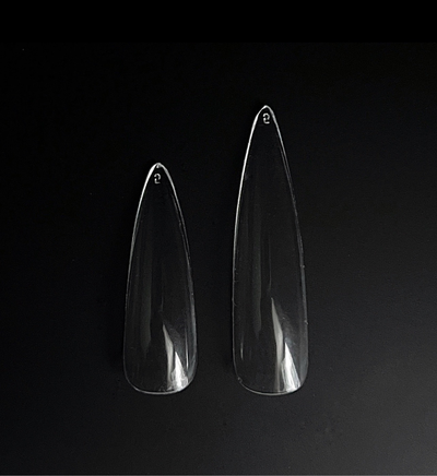 Clear XL Stiletto Box Of Full Cover Tips - Nail Order