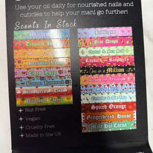 Cuticle Oil Menu Board Magnets