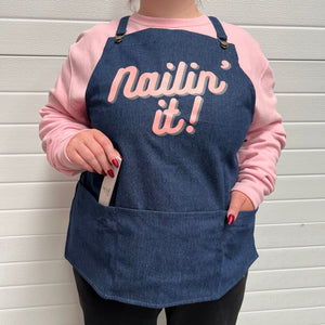 "Nailin It" Short Denim Apron (2 Colours) - Nail Order