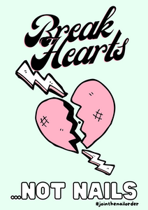 Nail tech Collection Art Prints A5 (4 designs) - Nail Order Break Hearts