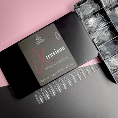 *NEW STYLE* Clear Long Almond Box Of Full Cover Tips