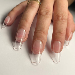Clear Medium Square Box Of Full Cover Tips - Nail Order