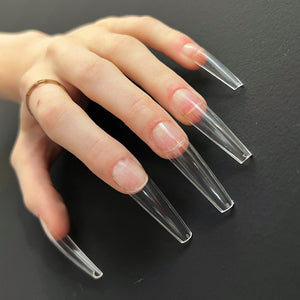 Clear XL Coffin Box Of Full Cover Tips - Nail Order